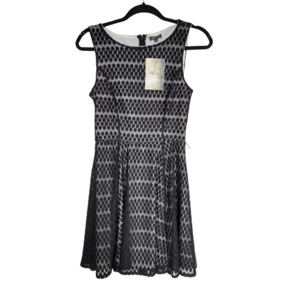 Lily Rose Womens Lace Mini Dress Size Small Black Sleeveless Lined New